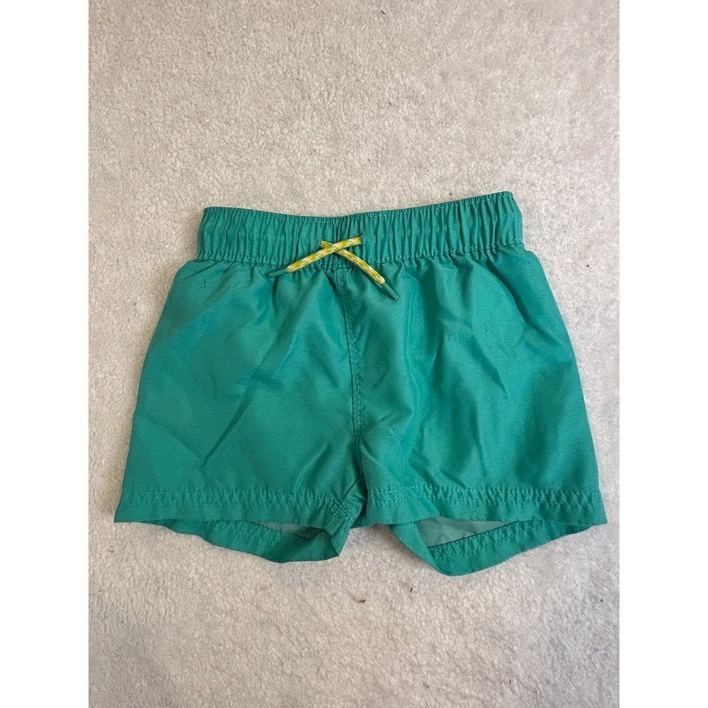 Old Navy Boys Teal Green Swim Trunks Mesh Lined Board Shorts 12-18 Months